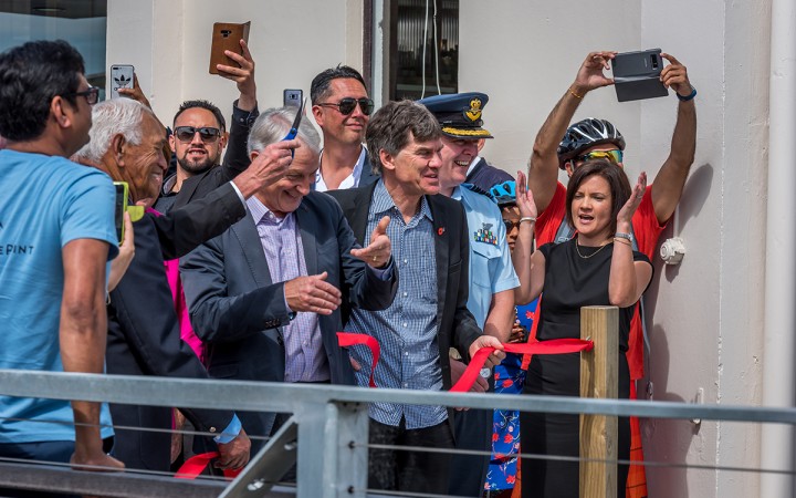 Cutting the ribbon at Hobsonville Point